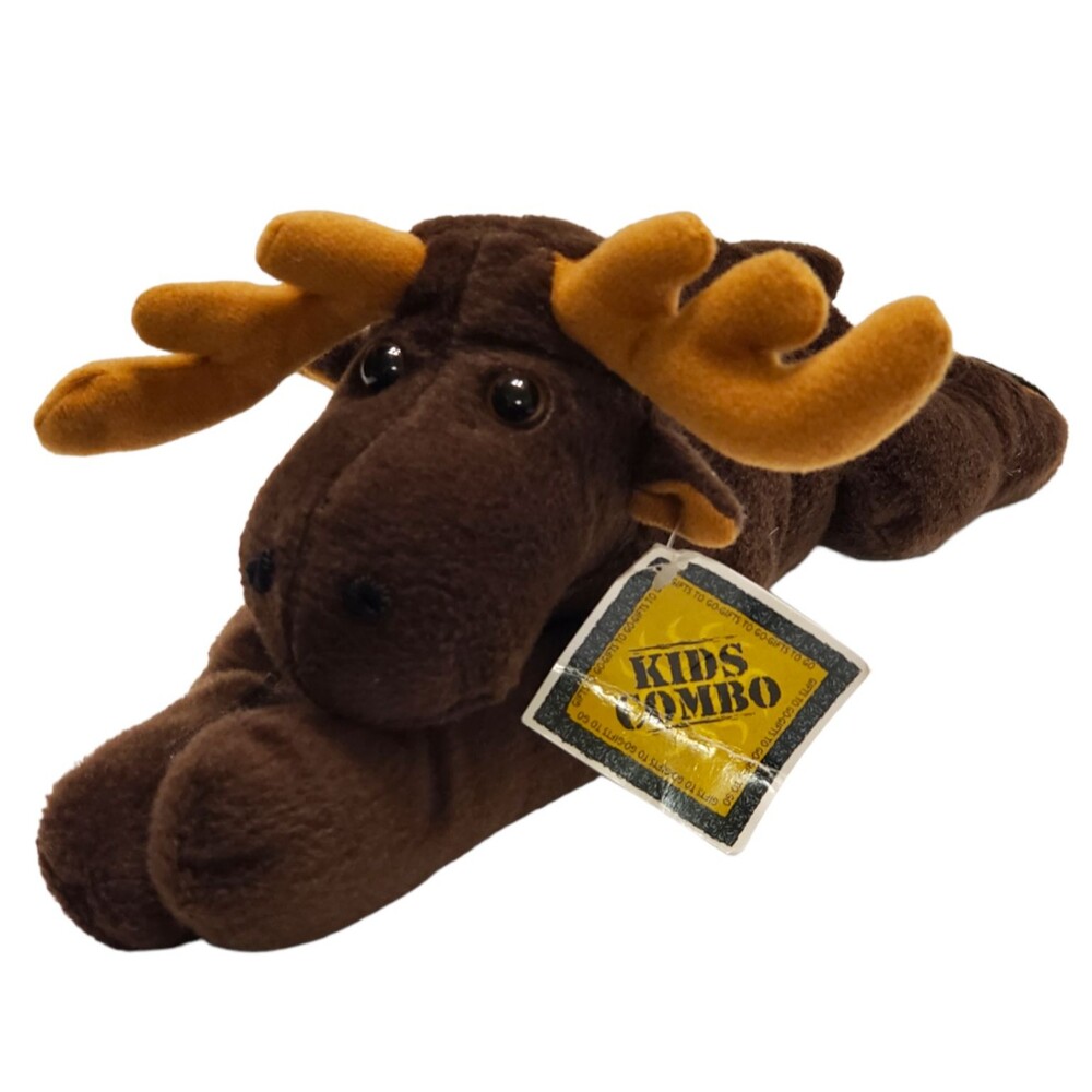 Laying MOOSE Realistic Plush Stuffed Animal Toy Prairie Mountain 11" Long Hugs